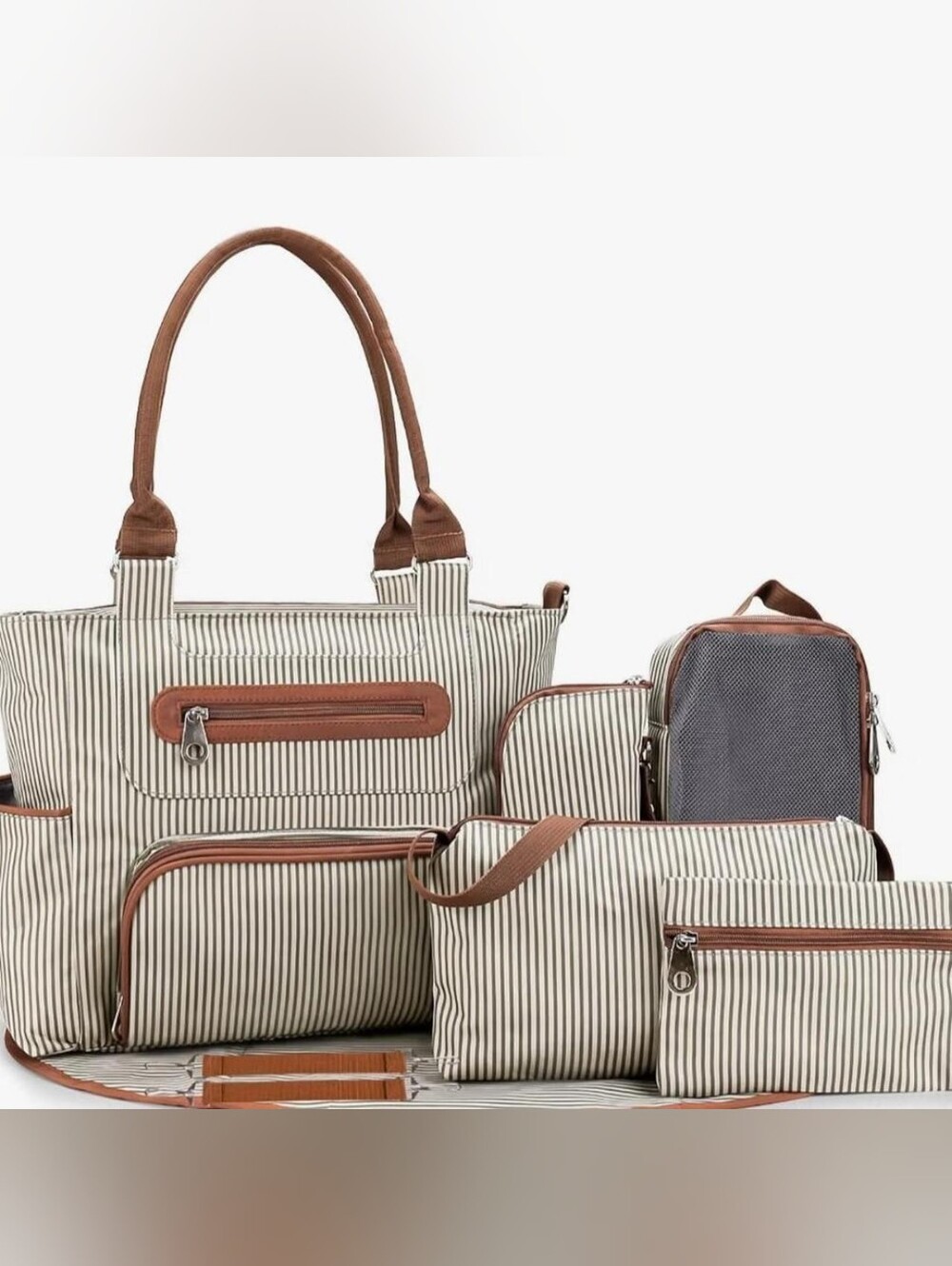 Diaper Bag With 4 Set of Travel Pouches